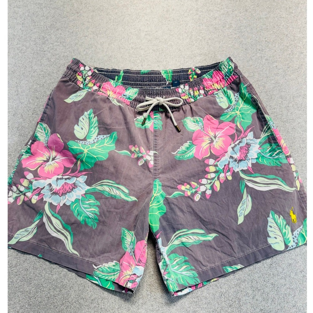 Polo‎ Ralph Lauren Hawaiian Floral Swim Trunks Mens Small Lined Board Shorts